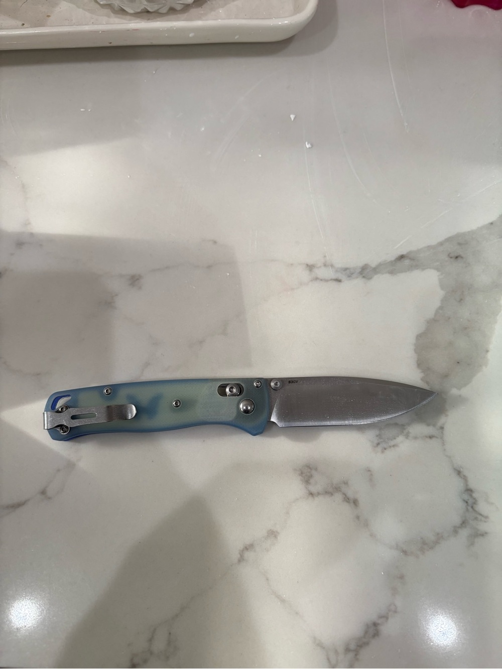 Benchmade Folding Pocket Knife with Blue - Butterfly Handle - Picture 4 of 5